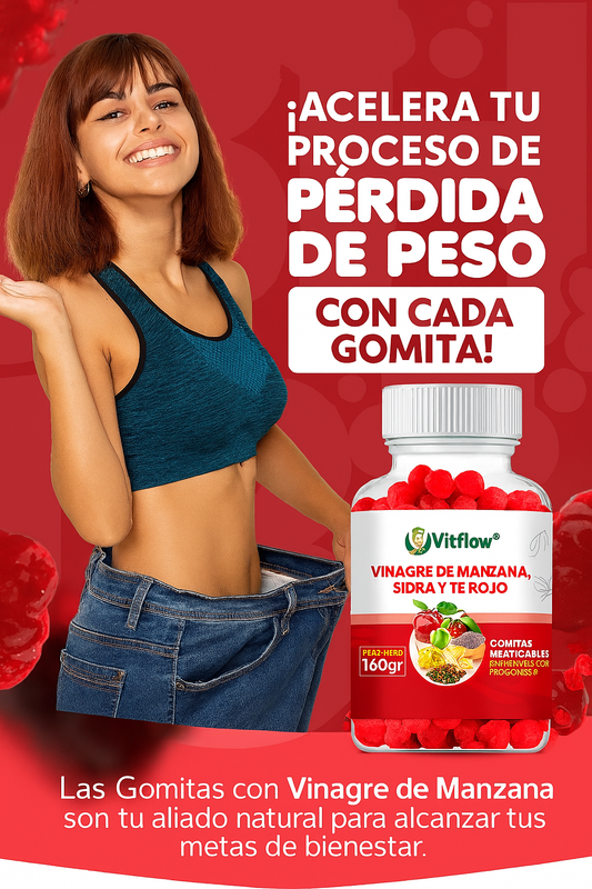 VitFlow® 🍎 Gomitas Vinagre De Manzana IMPORTADO 🇺🇸