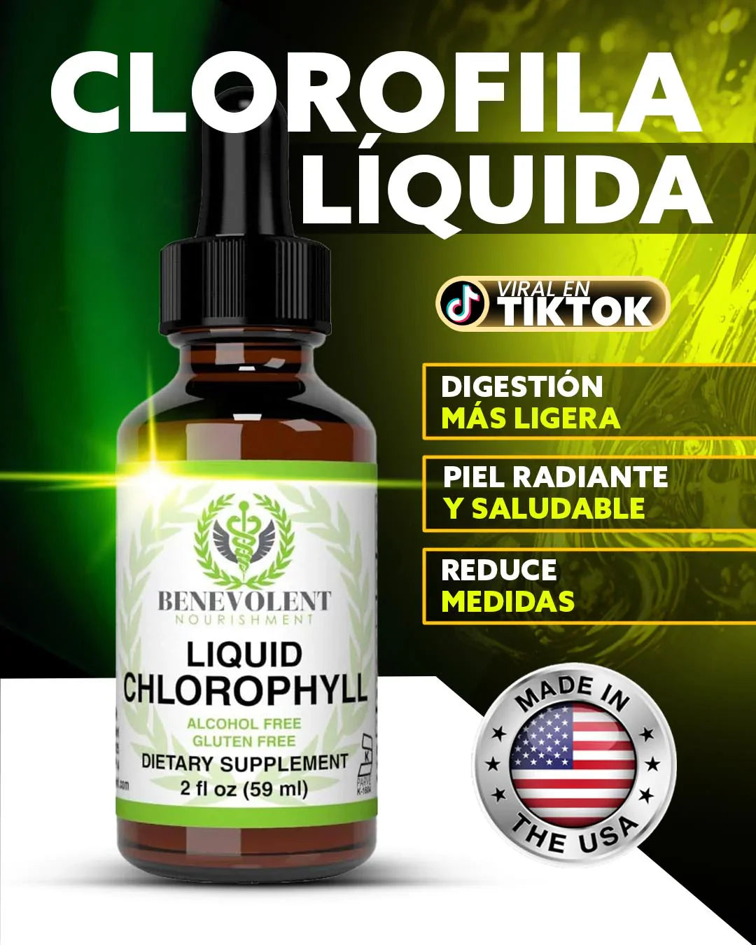 BENEVOLENT® Clorofila Líquida 🍃 2X1